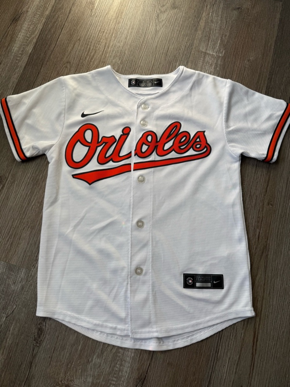 Nike Orioles Cal Ripken Button Front Youth Baseball Jersey Orange White Black S
